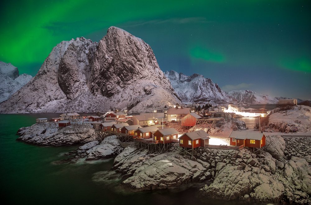 Northern Lights in Hamnøy, Lofoten Islands, Norway